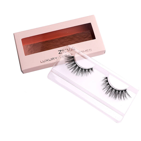 ZIDIA Lashes Red Carpet Collection, estilo Catherine B (banda negra) 1 par, багаторазові+ZIDIA Latex Free Lash Adhesivo