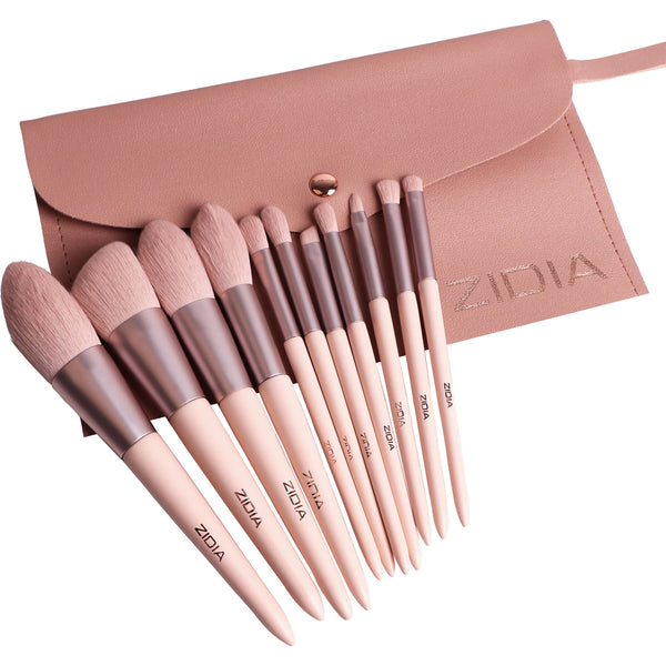 ZIDIA набір пензлів для макіяжу "Makeup Brush Set" в чохлі, 11 шт