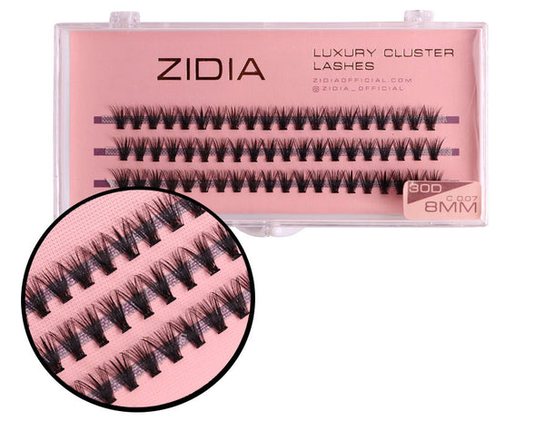 ZIDIA Cluster Lashes 30D C 0.07 (3 strips, size 8 mm)