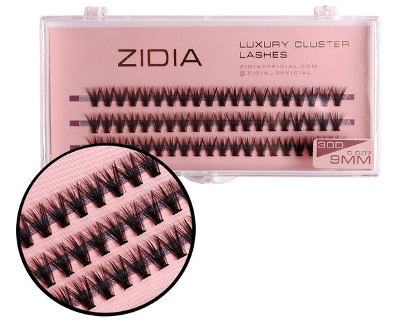 ZIDIA Cluster Lashes 30D C 0.07 (3 strips, size 9 mm)